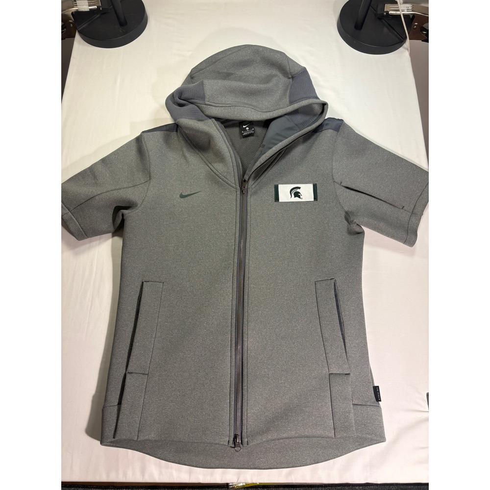 Nike Michigan State Spartans Mens Gray Short Sleeve On Field Hoodie Medium